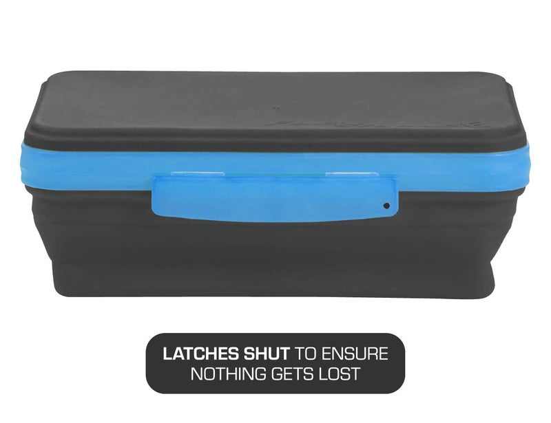It's Academic Flexi Storage Box with Lid, Collapsible Pencil Case Design for Craft and School Supplies, Blue/Black - Image 5